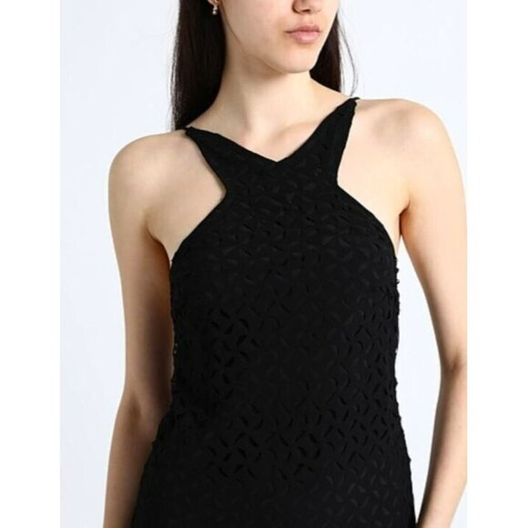 TOPSHOP‎ Womens Halter Neck Long Dress Black Size 6 Polyester - Picture 5 of 10